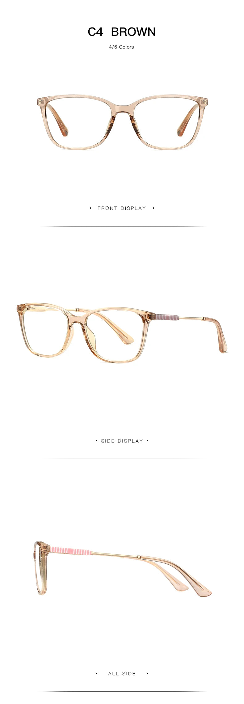 JMISUS Fashion Lunettes Classiques Femme Design Minimaliste Personnalisable Sur Ordonnance Anti-lumière Bleue Photochromiques