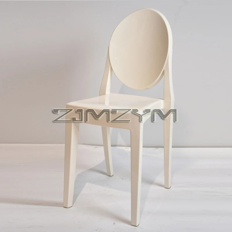 Freizeitstuhl Transparenter Esszimmer-Acrylstuhl Mehrfarbiger Kunststoff Kosmetikmöbel Rückenlehnstuhl