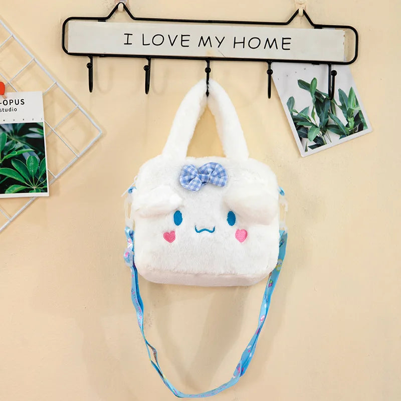 Sanrio Plüschtasche Kuromi Cinnamoroll Melody Stitch Handtasche Hello Kitty Umhängetasche Kosmetiktaschen Jungen Mädchen Weihnachtsgeschenk