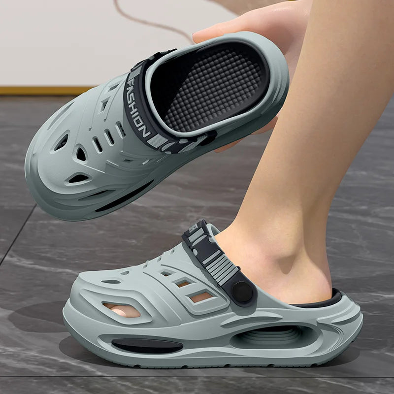 Smile Höhlenschuhe für Herren und Damen mit herausnehmbaren Einlegesohlen Rutschfeste, gepolsterte, verdickte weiche Hausschuhe Modische atmungsaktive Sandalen