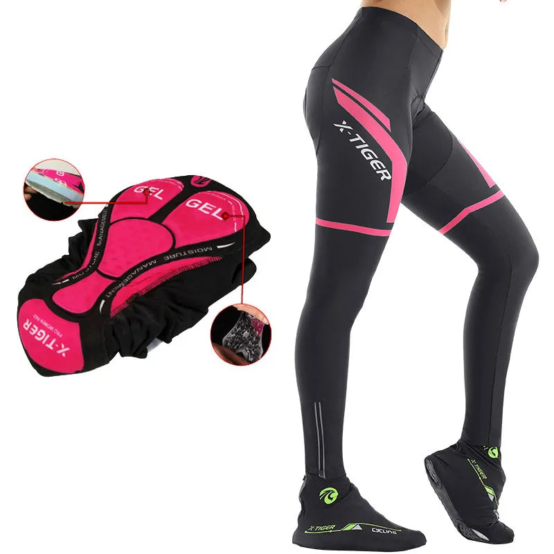 Pantalon de cyclisme X-TIGER pour femmes, anti-choc, VTT, anti-transpiration, 5D, antidérapant, rembourré en gel, pour course à vélo