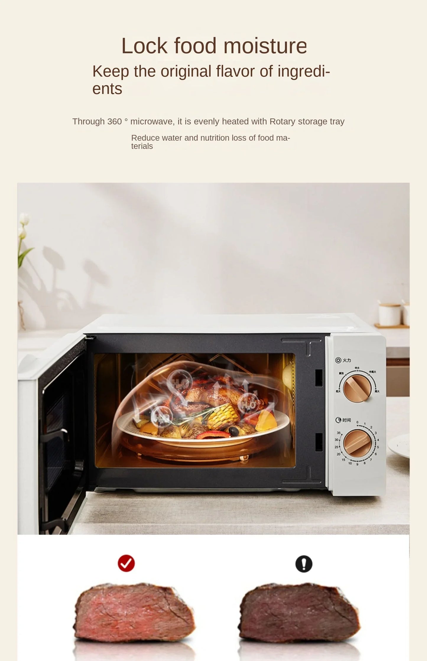 Meiling Microwave Oven Fully Automatic Household Small Fast Heating Intelligent Multifunctional Rotary Plate Light Wave Oven220V