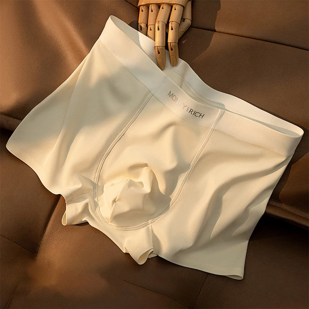 Herren 4er-Pack Feuchtigkeitsableitende, schnelltrocknende, nahtlose, antibakterielle Boxershorts mit hoher Elastizität, rutschfeste Sportunterwäsche