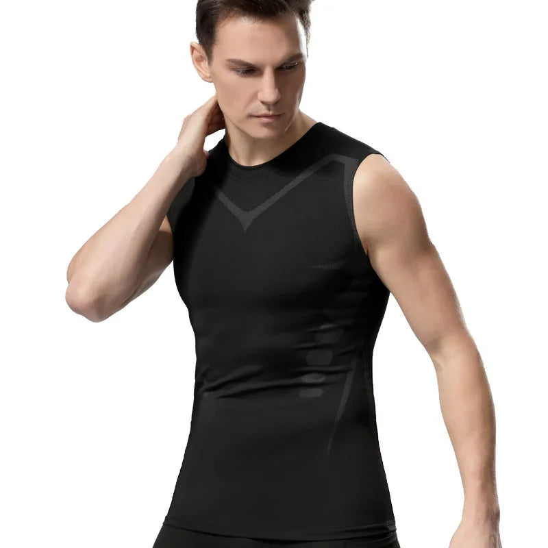 Kompressions-Tanktop Herren Gym-Shirt Ärmellos Schnelltrocknend Bedruckte Sportbekleidung Herren Fitness Bodybuilding Weste Workout Muskel-Top