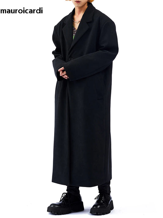 Black Wool Trench Coat