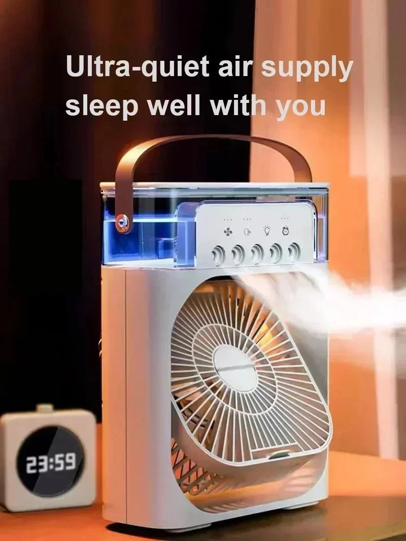 Ventilator Tragbarer Luftkühler Klimaanlage Luftbefeuchter mit 500 ml Wassertank Leiser Nebel-Wassersprühventilator für Zuhause, Zimmer, Camping, Auto, Büro
