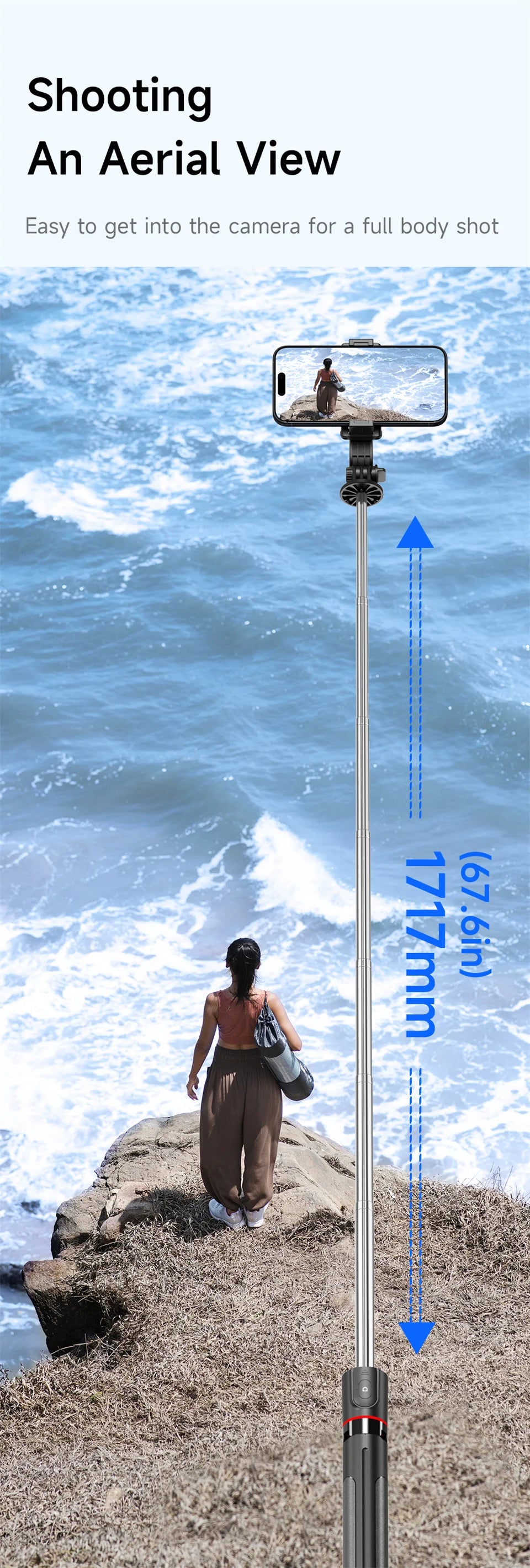 Gimbal Stabilisateur Perche à Selfie Trépied Gimbal Rotation 360 Mode de Prise de Vue Suivi avec Lumière Pour iPhone Xiaomi Téléphone Android