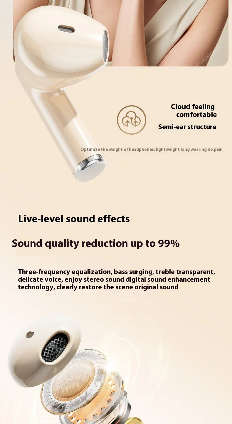 True Wireless In-Ear Headphones Balanced Armature Sleek Design Comfortable Fit Premium Sound Gaming Earphones for Sport