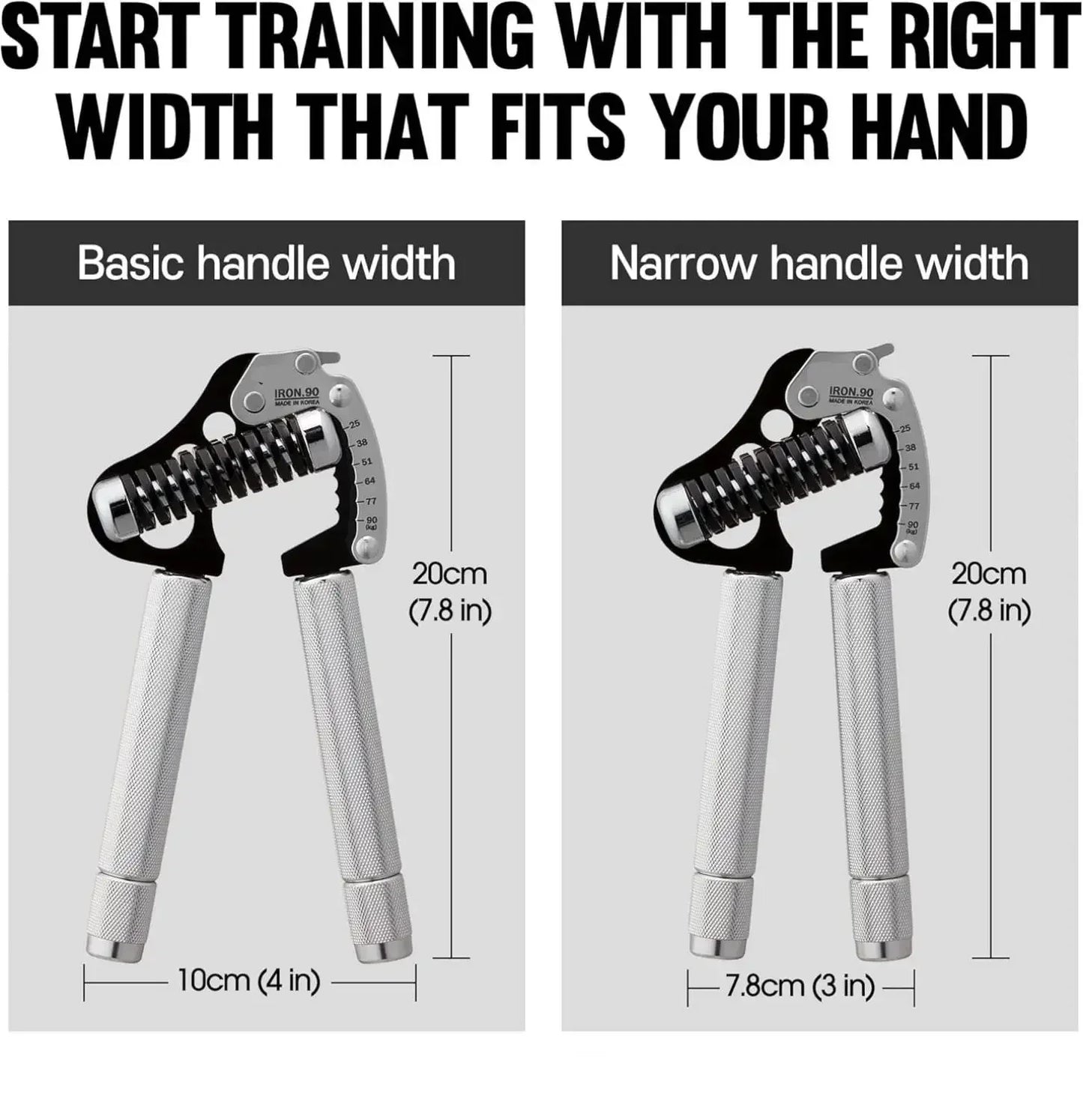 Iron Grip Adjustable Hand Gripper Strengthener Grip Strength Trainer Hand Grip Exerciser Wrist Strengtheners Silent Durable