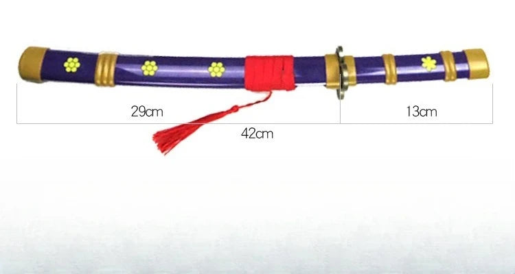 42cm/16.53in Anime Zoro Katana Épées Modèle Samurai Accessoires Cosplay Périphériques En Bois Avec Fourreau Ornements De Collection Jouets Garçons