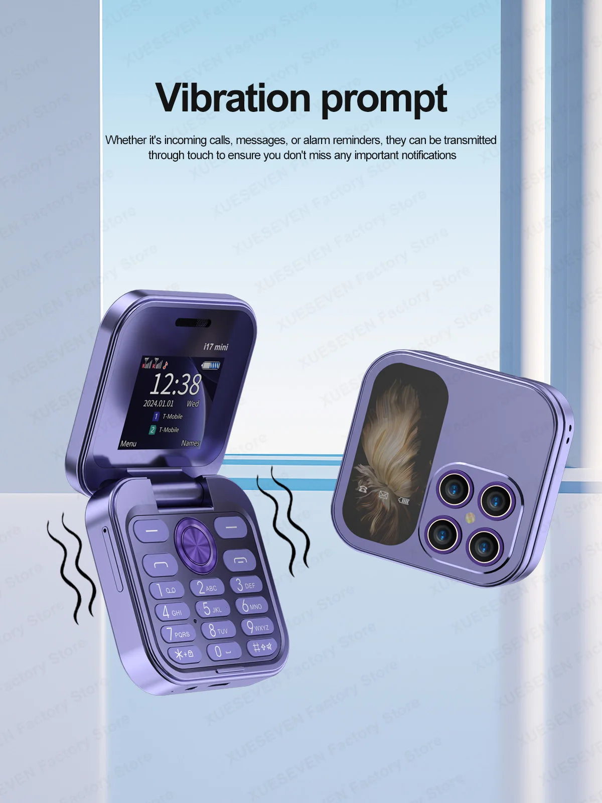 Téléphone portable à clapet SERVO i17Mini 2G, petit, à double carte SIM, à numérotation rapide, avec fonction Magic Voice, MP3, lampe de poche, mini téléphone pliable, radio FM, offre spéciale 2025