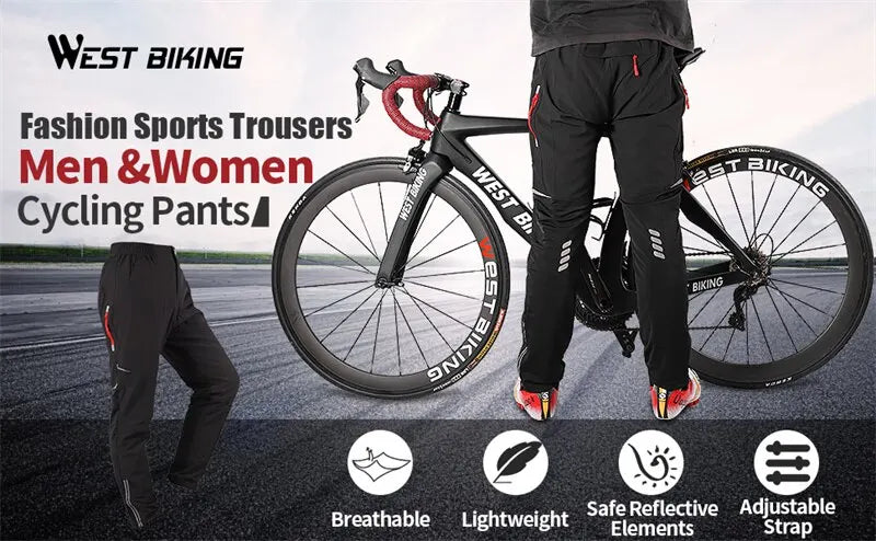 Pantalon de cyclisme WEST BIKING Pantalon de sport d'extérieur printemps-été Pantalon de cyclisme de course respirant et confortable pour homme