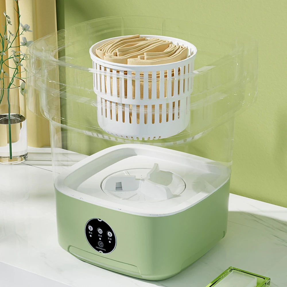 6L 11L Faltbare tragbare Waschmaschine mit Schleudertrockner für Kleidung, Reisen, Zuhause, Ultraschall-Unterwäsche, Socken, Mini-Waschmaschine 110V 220V