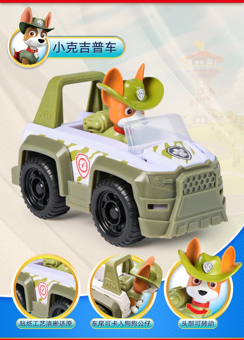 Nouveau véhicule original PAW PATROL voiture Ryder Tracker Everest Chase Rex Skye Rocky Marshall Zuma Figurine jouet cadeau d'anniversaire pour enfant
