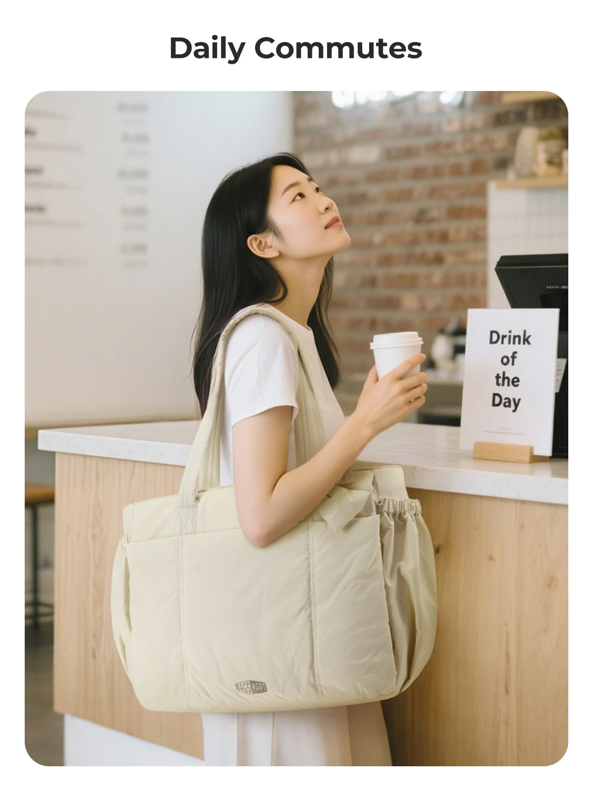 Grand sac fourre-tout grande capacité BAGSMART pour femmes, sac à main polyvalent pour les trajets quotidiens, sacoche bandoulière avec plusieurs poches, sac de sport