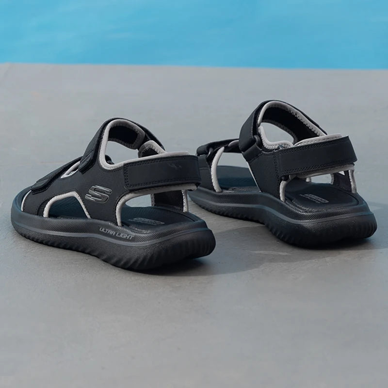 Skechers Men's Casual Comfortable Sports Sandals Beach Shoes Bathroom Sandals Casual Slippers 232893-Bbk