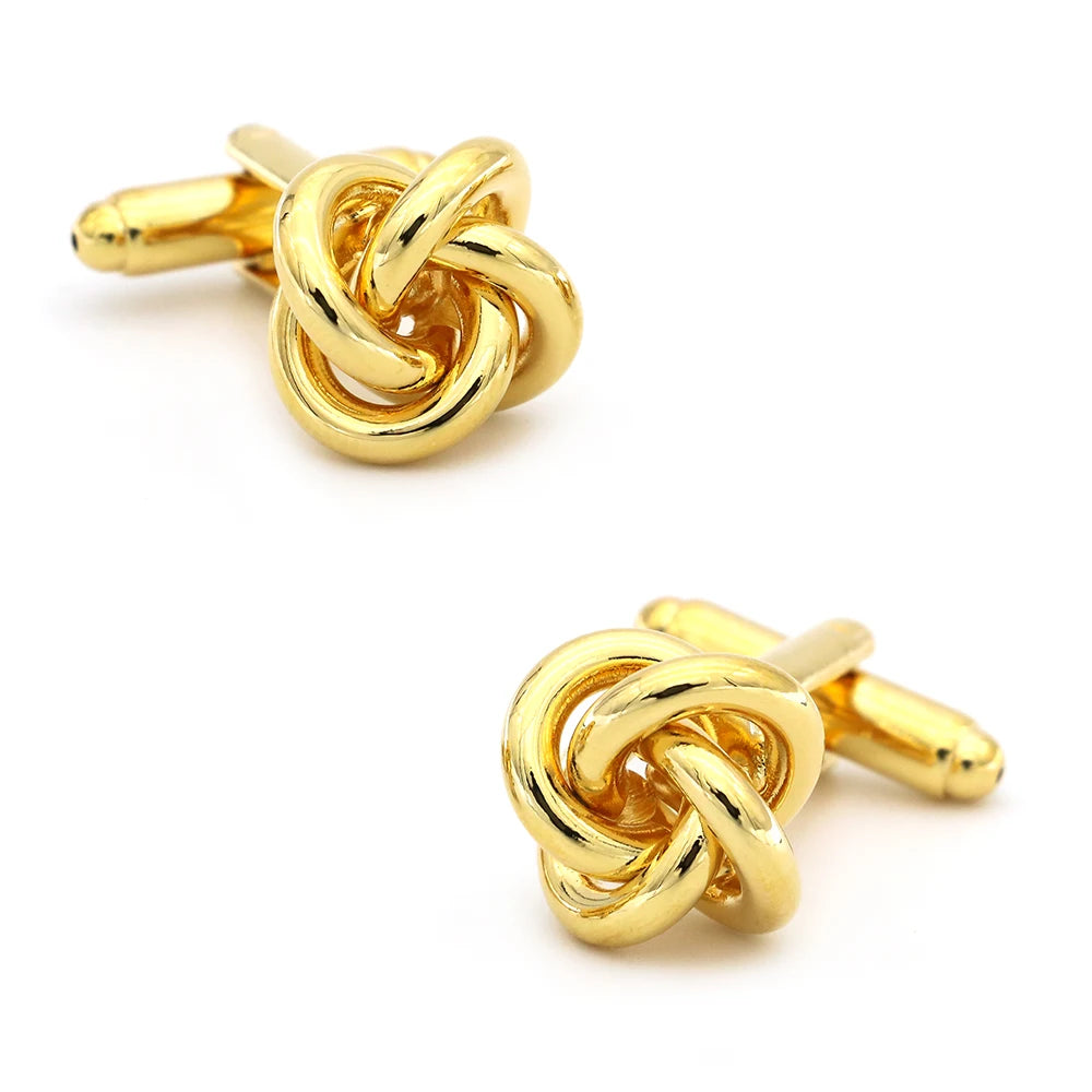 iGame Boutons de manchette nœud de mode en laiton de qualité design boule tressée pour mariage homme