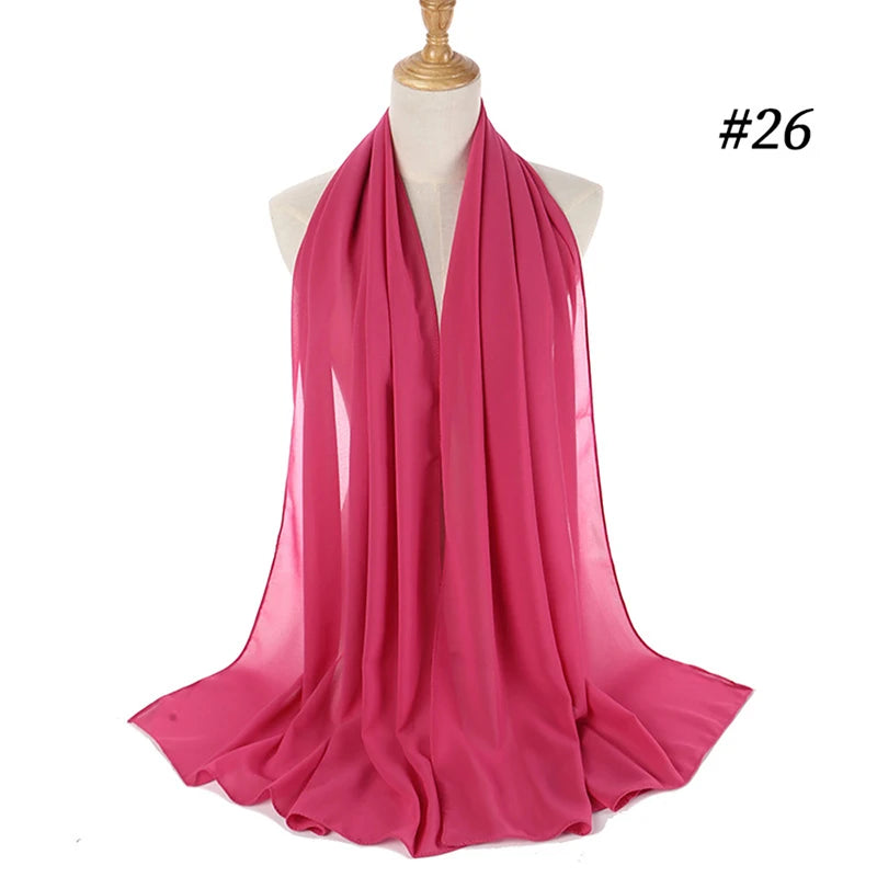 Hijab musulman en mousseline pour femmes, écharpe en mousseline bulle, voile pour femmes, musulmanes, islamiques, de couleur unie, malaisiennes, écharpes foulard musulman