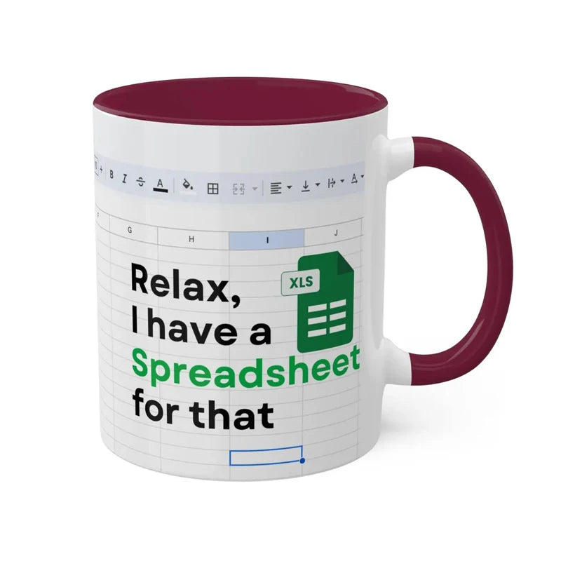Kreativer tragbarer Excel-Muster-Keramikbecher für Zuhause, Büro, Schreibtisch, Kaffeebecher, Wasserbecher, lustiges Geschenk, 1 Stück