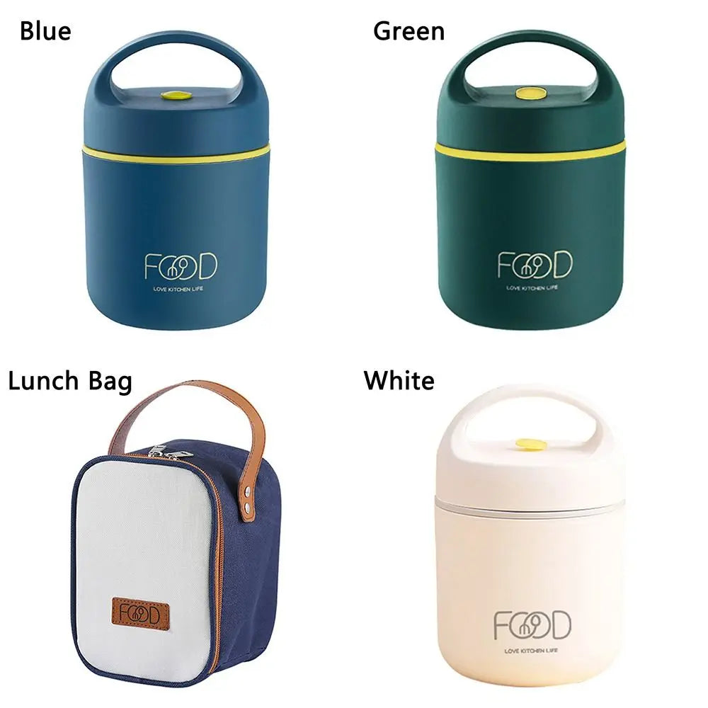 304 Edelstahl Vakuum Thermo Brotdose Speisewärmer Suppenbecher Thermobehälter Bento Box Isolierte Lunchtasche für Studenten