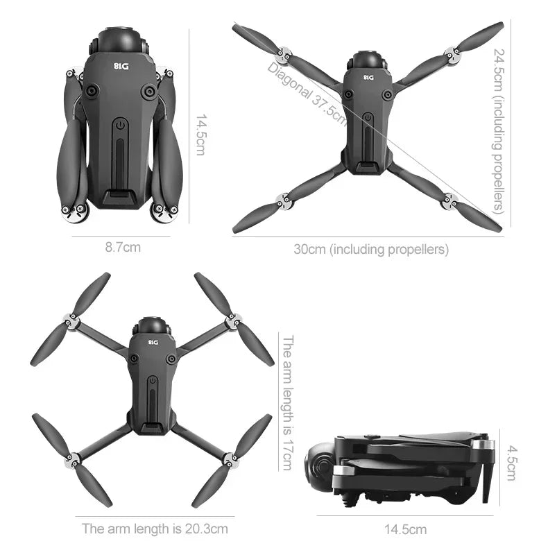 Drone Lenovo D18 8K HD Double Caméra Photographie Aérienne Évitement d'Obstacles Moteur Sans Balais 5G WIFI GPS Retour d'Écran RC Quadcopter