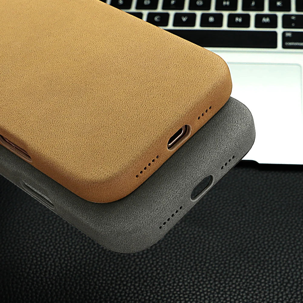 Suede Phone Case for iPhone 17 pro with Magnetic Wireless Charging Anti-Drop Cover Compatible with iPhone 17 16 15 pro Max