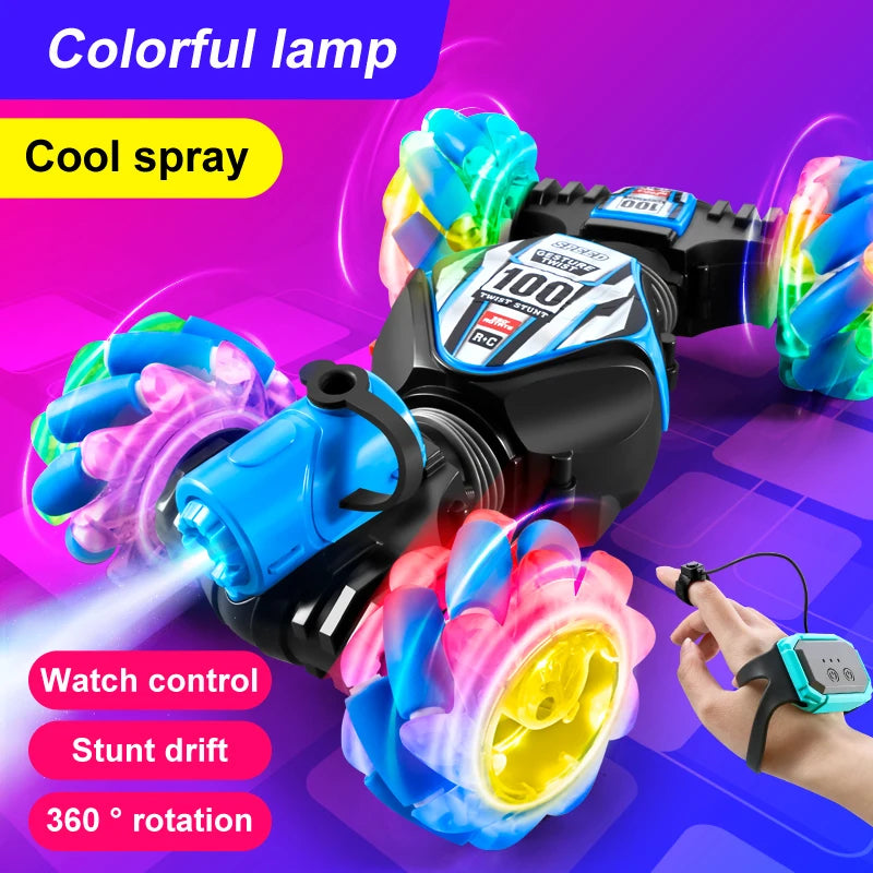 Top RC Stunt Car 2.4G Ferngesteuertes Auto RC Uhr Gestensensor LED Rotation Geschenk Elektronisches Spielzeug für Kinder Jungen