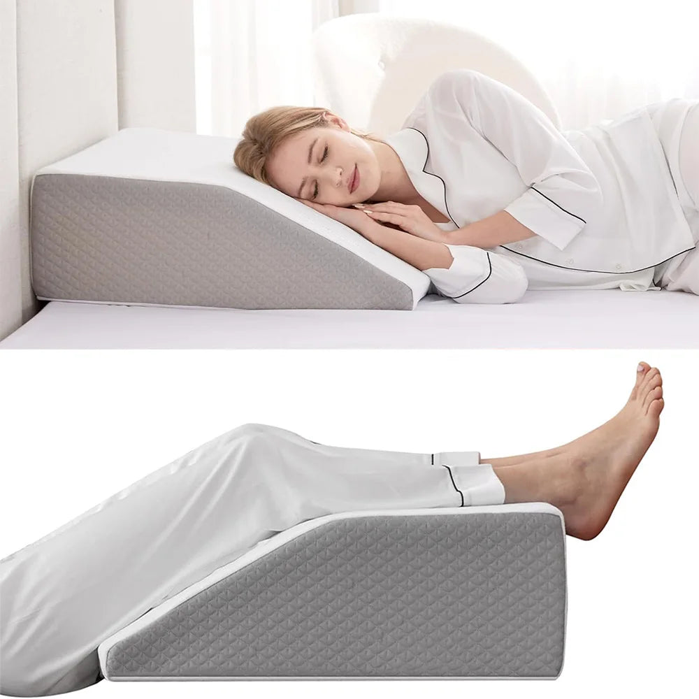 Oreiller de Jambe, Oreiller pour Relever les Jambes de 20 cm, Repos, Sommeil, Cale de Jambe pour Dormir sur le Côté, Oreiller Cale Jambe en Mousse à Mémoire de Forme