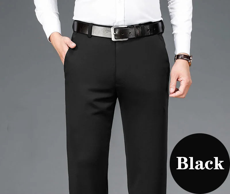 Herren große Größen klassische Anzughose hohe Elastizität knitterarm elegant leger gerades Bein Business Alltagshose