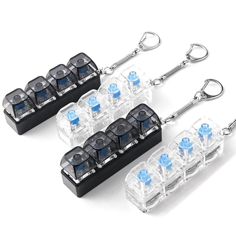 Porte-clés Clavier LED Jouets Fidget Crystal Clicker Jouet Sensoriel pour Soulagement du Stress Porte-clés Clavier Cadeau de Fête d'Anniversaire pour Enfants