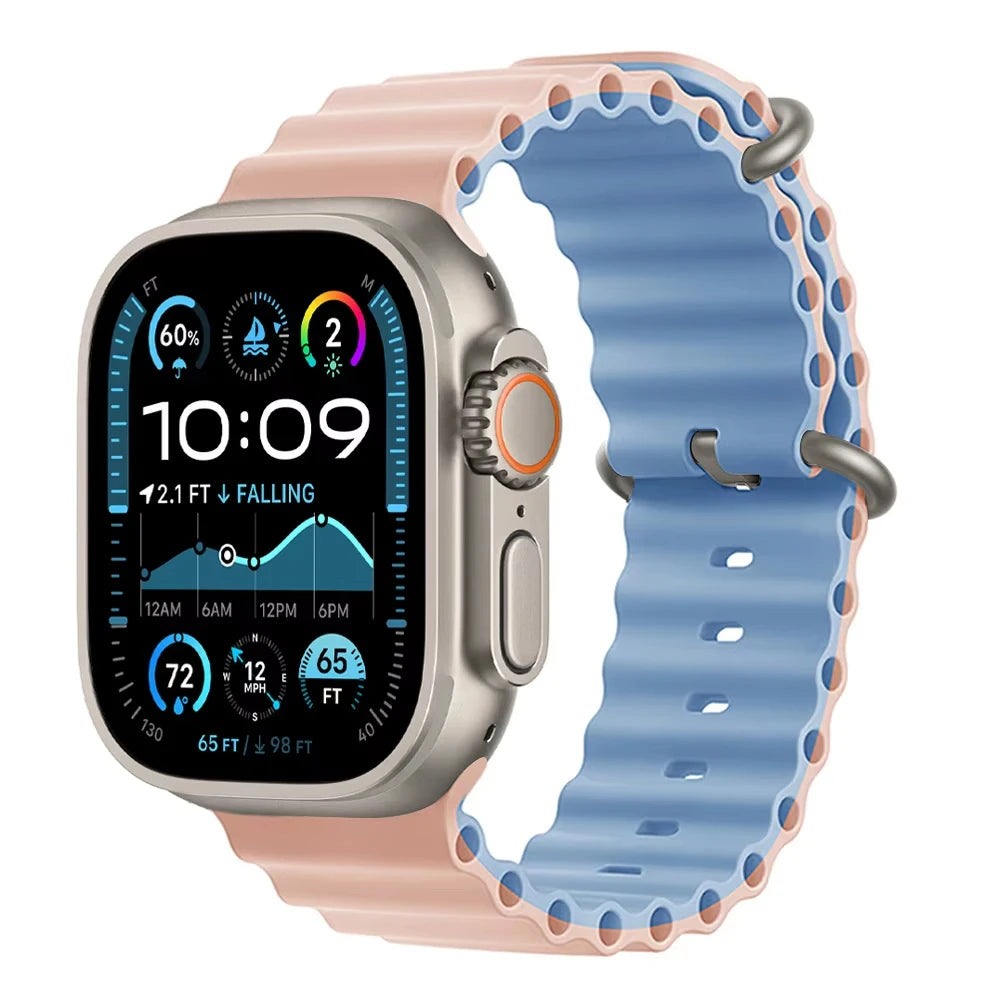 Offizielles Ocean Armband für Apple Watch Ultra 3 2 49mm 46mm 44mm 40mm 42 41 45 Sportarmband iWatch Series 11 10 9 7 8 6 SE3