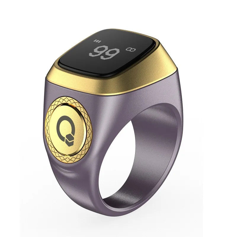 Bague de Zikr Intelligente IQibla 2025, Tasbih de Louange, Compteur Numérique Électronique pour Musulmans, Rappel de Prière par Vibration, Étanche