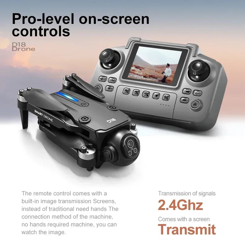 Drone Lenovo D18 8K HD Double Caméra Photographie Aérienne Évitement d'Obstacles Moteur Sans Balais 5G WIFI GPS Retour d'Écran RC Quadcopter