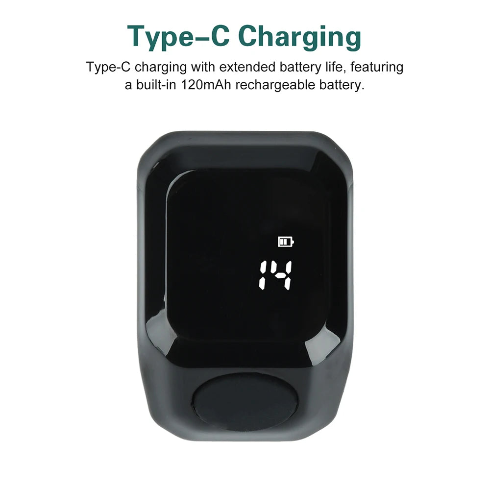 Portable Bluetooth Counting Ring Time Reminder Digital Display Counter Smart APP Ring Counter Wearable Tasbih Zikr Ring Misbah