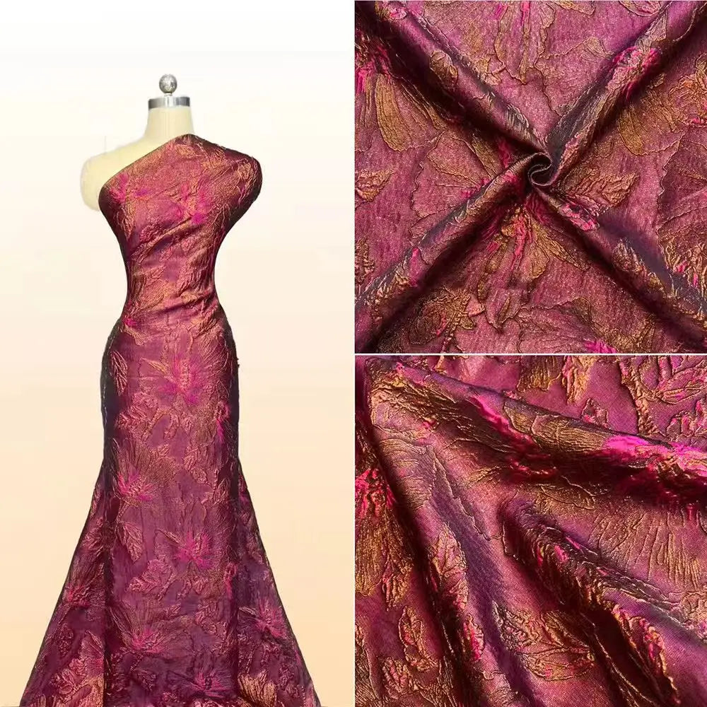 Hochwertiger Jacquard-Spitzenstoff 5 Yards Französischer Brokatstoff