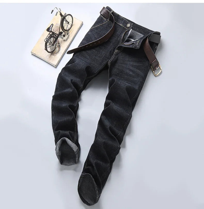 Neue Herren Leichte Luxus Stretch Slim Fit Hose Bequem Weich Business Mode Gerade Freizeit Jeans Herren Markenbekleidung