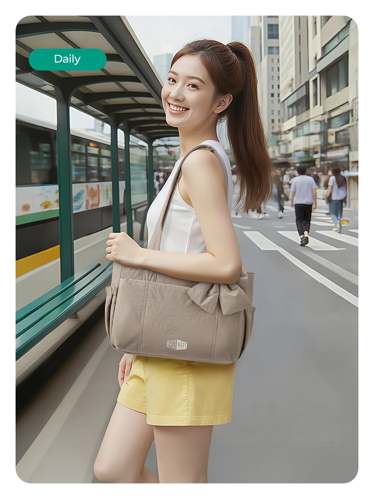 BAGSMART Vielseitige Reise-Tragetasche für Damen, Pendeltasche, mehrere Taschen, Umhängetasche, College-Schultasche, Schultertasche
