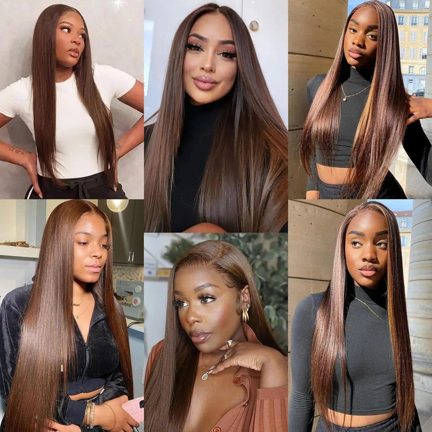 13x6 Chocolate Brown Straight Lace Frontal Wigs 100% Human Hair Wig Transparent Brown HD Lace Front Wig 4x4 5x5 Colored Wigs