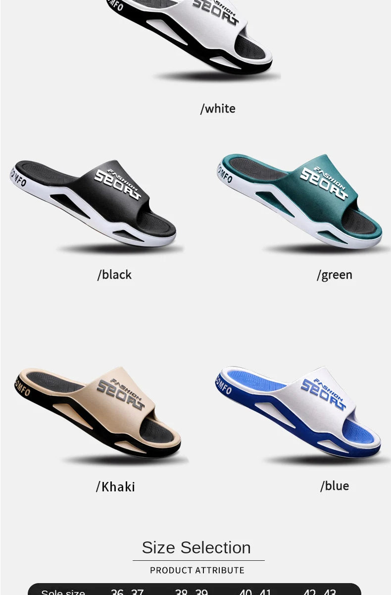 Fashion&Sports Herren Sommerslipper Rutschfeste PVC-Robuste Hausschuhe Outdoor-Strand-Flip-Flops für Herren Bequeme Hausschuhe