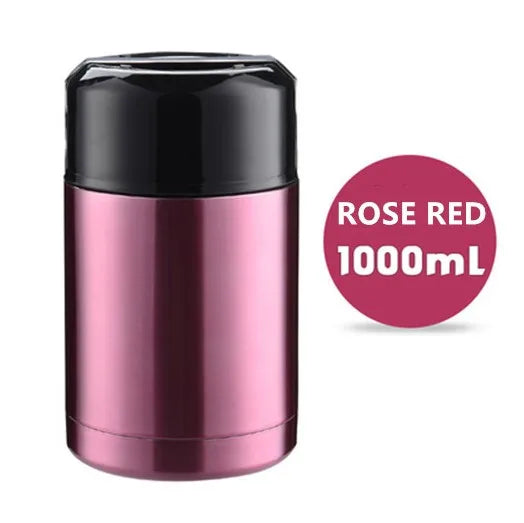Boîte à déjeuner isotherme grande capacité 800ML/1000ML, Portable en acier inoxydable, Contenants alimentaires pour soupe, Bouteilles isothermes