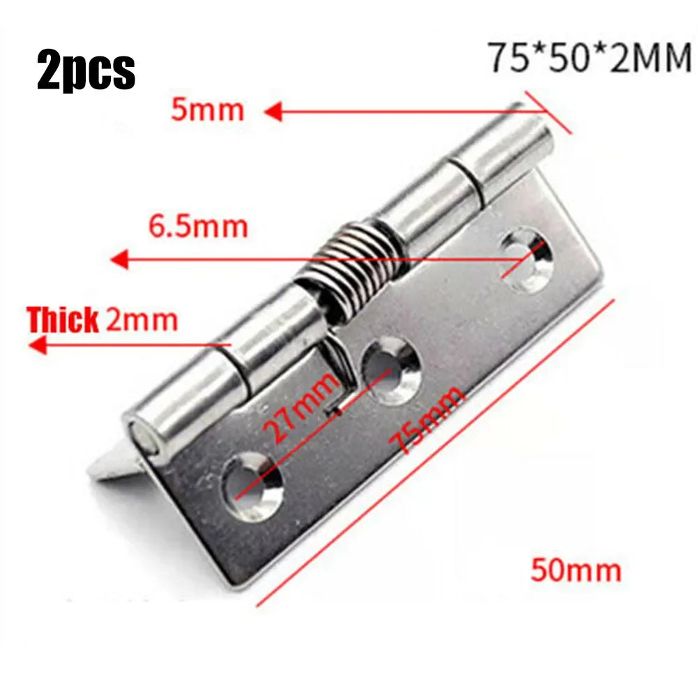2 charnières à ressort Charnières de porte à fermeture automatique en acier inoxydable 1/1.5/2/2.5/3/4 pouces pour portes, boîtes-cadeaux, armoires