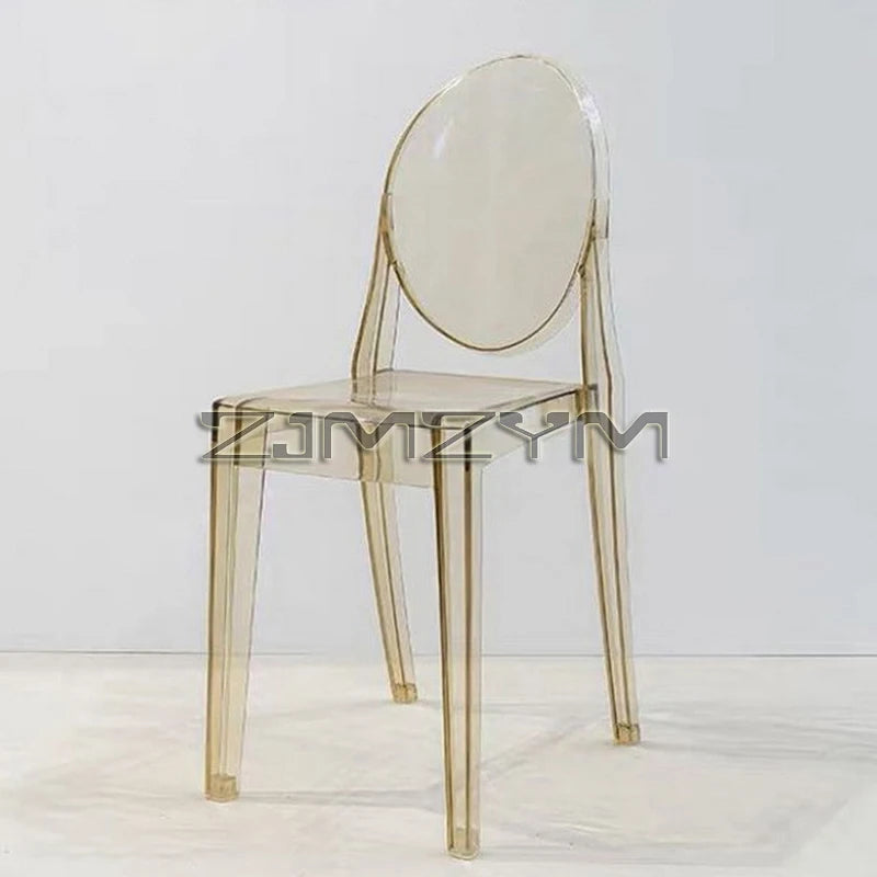 Freizeitstuhl Transparenter Esszimmer-Acrylstuhl Mehrfarbiger Kunststoff Kosmetikmöbel Rückenlehnstuhl