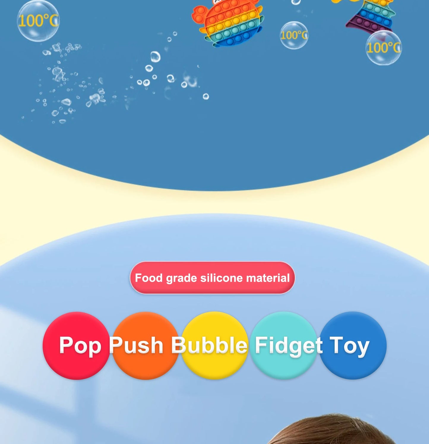 Regenbogen Pop Push Bubble Fidget Anti Stress Spielzeug für Erwachsene Kinder besondere Bedürfnisse sensorisches Spielzeug interaktives Spielzeug für Kinder