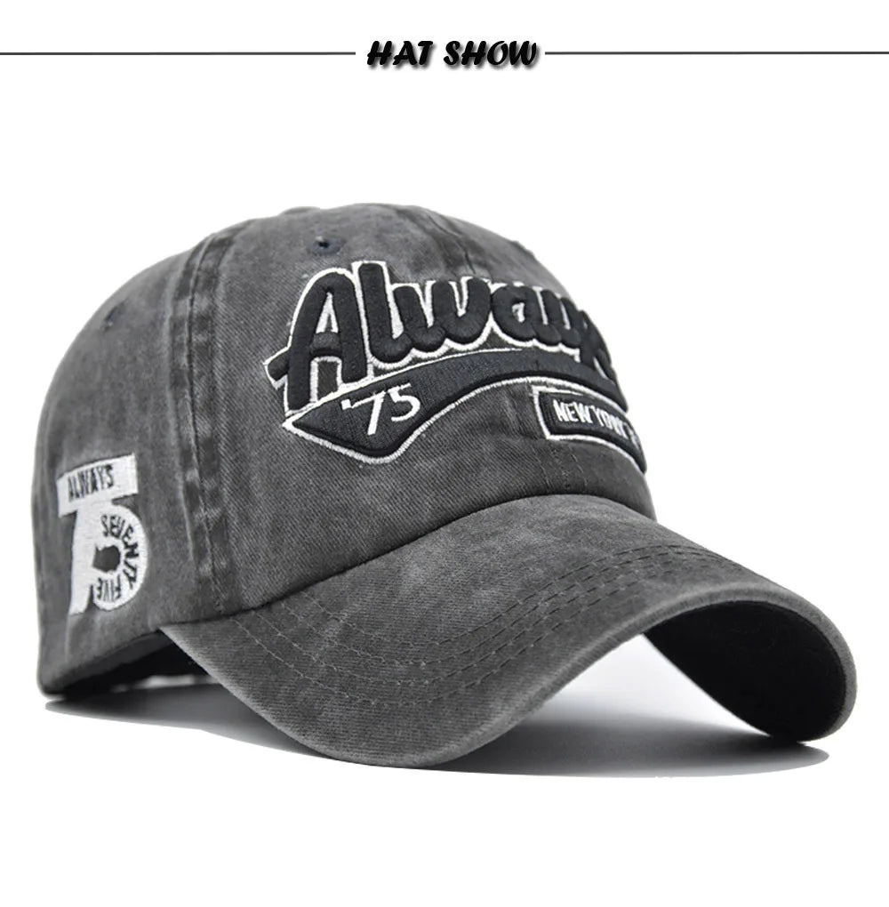 Casquette de baseball brodée pour femmes et hommes, nouvelle casquette de soleil unie printemps-été, casquettes de sport rétro lavables, casquette de pêche hip-hop
