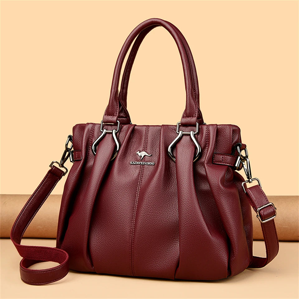 Sac cabas décontracté en cuir véritable, sacs à main de luxe pour femmes, sacs à main de marque, sacs à main en cuir souple de haute qualité pour le travail