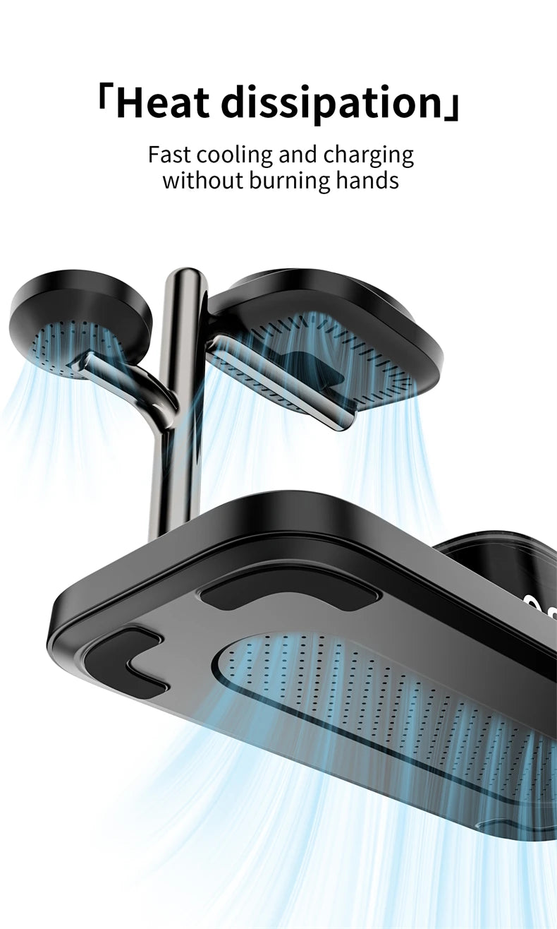 Magnetic 5 in 1 Qi2.2 25W Fast Wireless Charging Stand For Magsafe iPhone 17 16 Pro Max Apple & Galaxy Watch Galaxy S26 S25