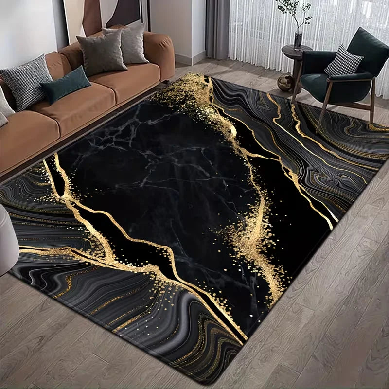 Light Luxury Marble Floor Mat Living Room Decoration Mat Office Soft Fluffy Carpet Bathroom Laundry Room Carpet Room Supplies
