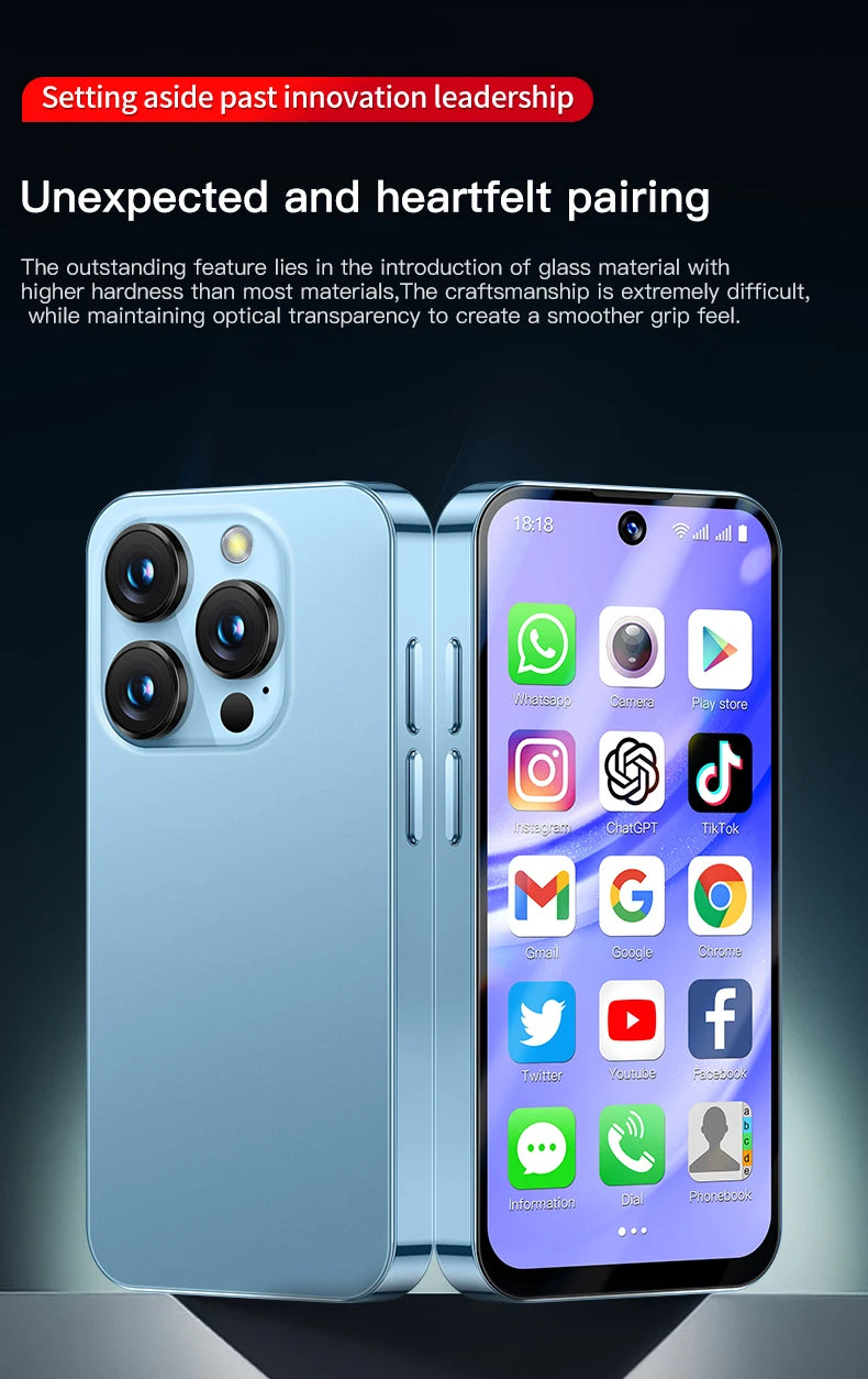 SERVO 19PRO Android Mini Smartphone 4G Cellular 6GB+128GB 3.88" HD Display Face Unlock 2 SIM Small Mobile Phones GPS Play Store