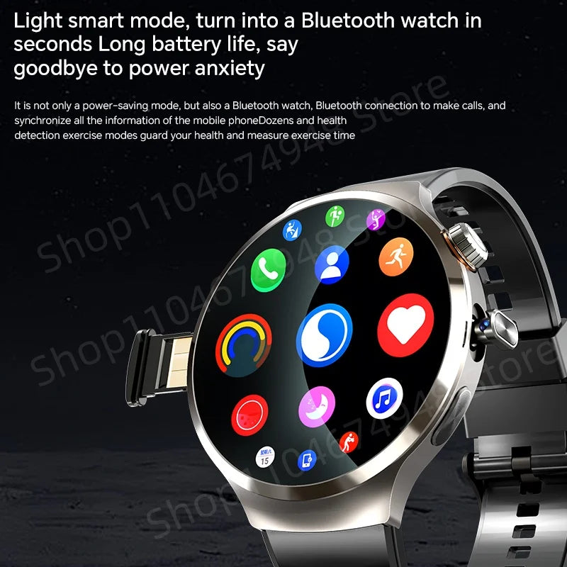 Montre intelligente 4G/5G Full Netcom 1,98 pouces Amoled avec caméra rotative à 210°, Android 13.0, double système GPS, batterie 1900 mAh