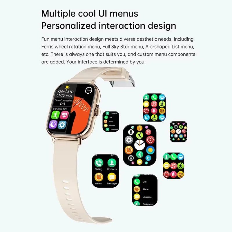 VIVO Smartwatch Android IOS Geschenk Bluetooth Anruf Smartwatch 2025 Touch-Zifferblatt Musik Fitness Tracker Sportuhren + Kopfhörer NEU